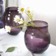 清仓紫色玻璃花瓶宽口花器简约现代客厅家居装饰插花摆件玻璃制品