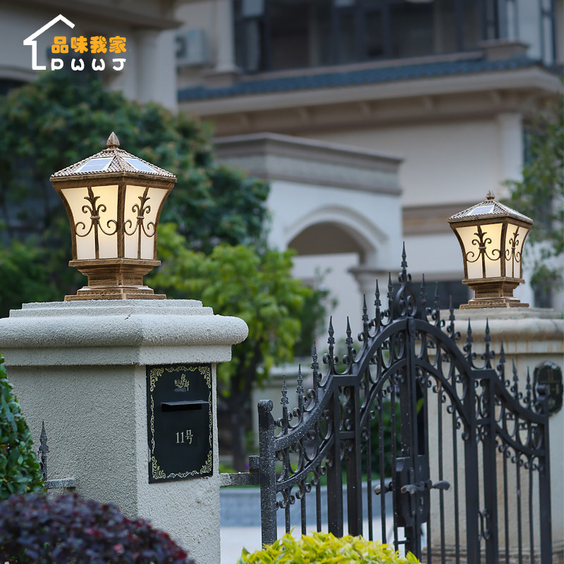 太阳能柱头灯户外防水庭院灯户外灯门柱围墙柱子灯别墅室外大门灯