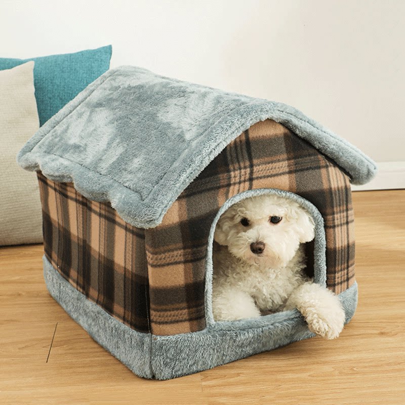 狗窝冬天四季通用宠物用品可拆洗房子小型犬泰迪狗狗冬季保暖狗屋