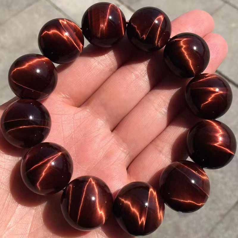 魅晶天然南非金虎眼石手链项链金虎眼猫眼石108颗佛珠手串