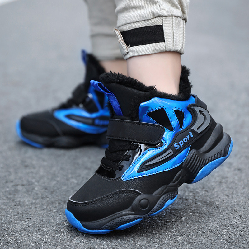 男童棉鞋中大童21冬季加毛加厚保暖户外雪地靴防滑儿童休闲运动鞋