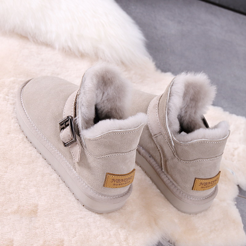 Snow boots Short tube 2019 new pattern Buckle Low Cotton-padded shoes A pedal The thickness of the bottom Plush Bread Shoes winter Bootiein the Women's Shoes, Boots category - from Buy2taobao.com to provide professional Taobao agent buy service
