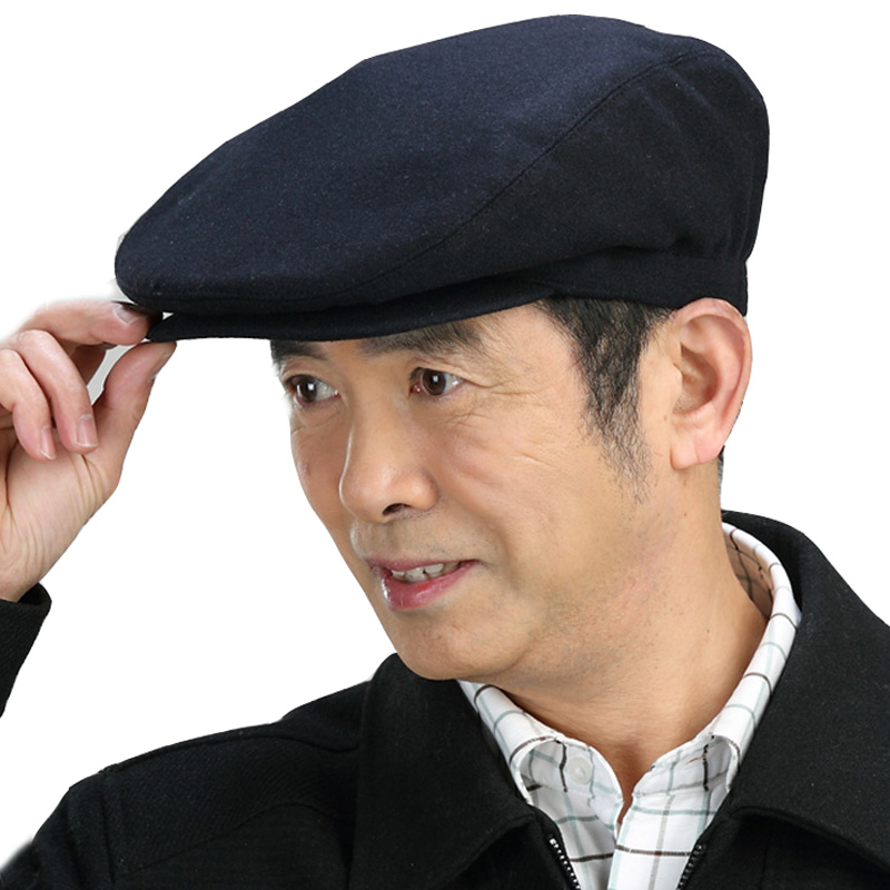 中老年秋冬羊毛毛呢鸭舌帽秋季时尚休闲前进帽老人帽爸爸帽爷爷帽