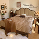 美式床实木蝴蝶床1.8米1.5双人床法式复古软包床主卧大床轻奢婚床