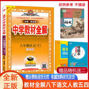 薛金星 中学教材全解八年级下册语文五四制人教版 教材全解2024版初三8年级语文下册54制鲁教部编课本同步讲解练习五四制语文