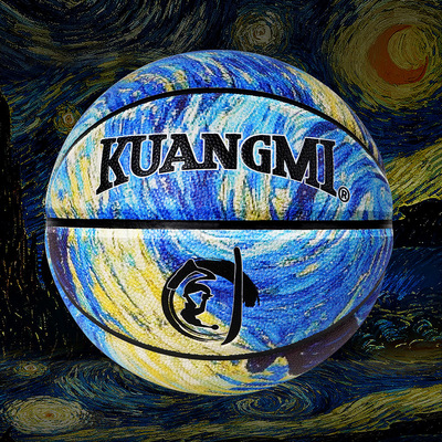 狂迷星空篮球梵高限量版酷炫个性街球耐磨防滑花式蓝球女生lanqiu