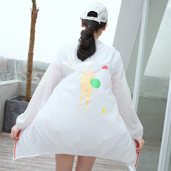 防晒衣女2018夏季新款印花韩版中长款连帽显