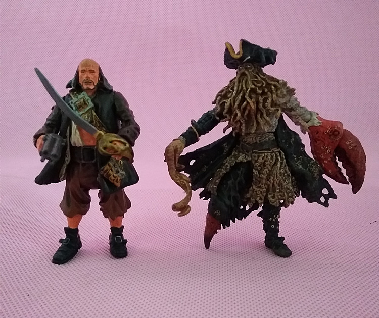 正版迪士尼zizzle 3.75寸可动人偶 加勒比海盗1:18 章鱼船长 胖子