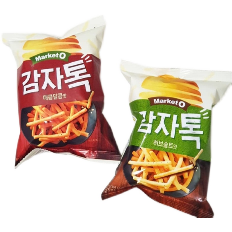 韩国进口零食好丽友Marketo薯条膨化甜辣味80g袋装椒盐土豆条