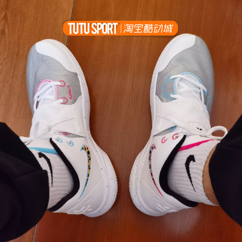 nike kyrie欧文flytrap 3 ep欧文鸳鸯白彩虹简版篮球鞋cd0191-104