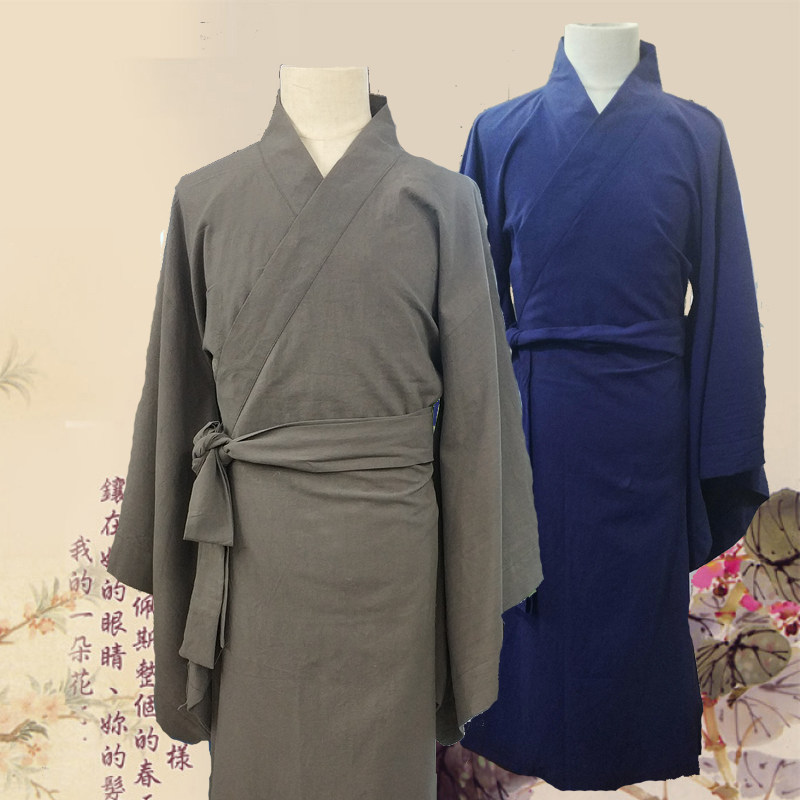 粗布棉麻演出服装古装汉服男战国秦汉三国晋文人诗人大臣谋士长袍