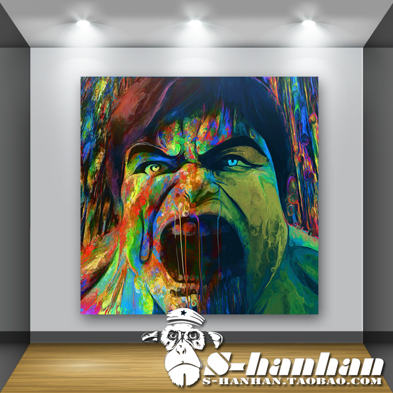 绿巨人人像彩绘潮流创意客厅卧室无框画壁画现代现代装饰画