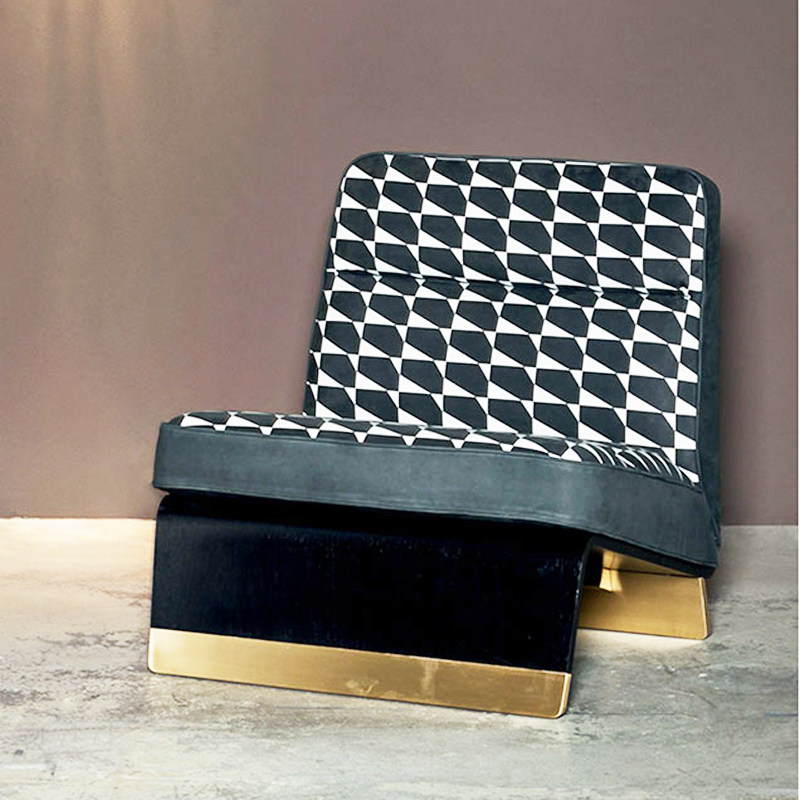 意式沙发椅客厅轻奢单人沙发极简休闲椅几何新中式baxter椅沙发