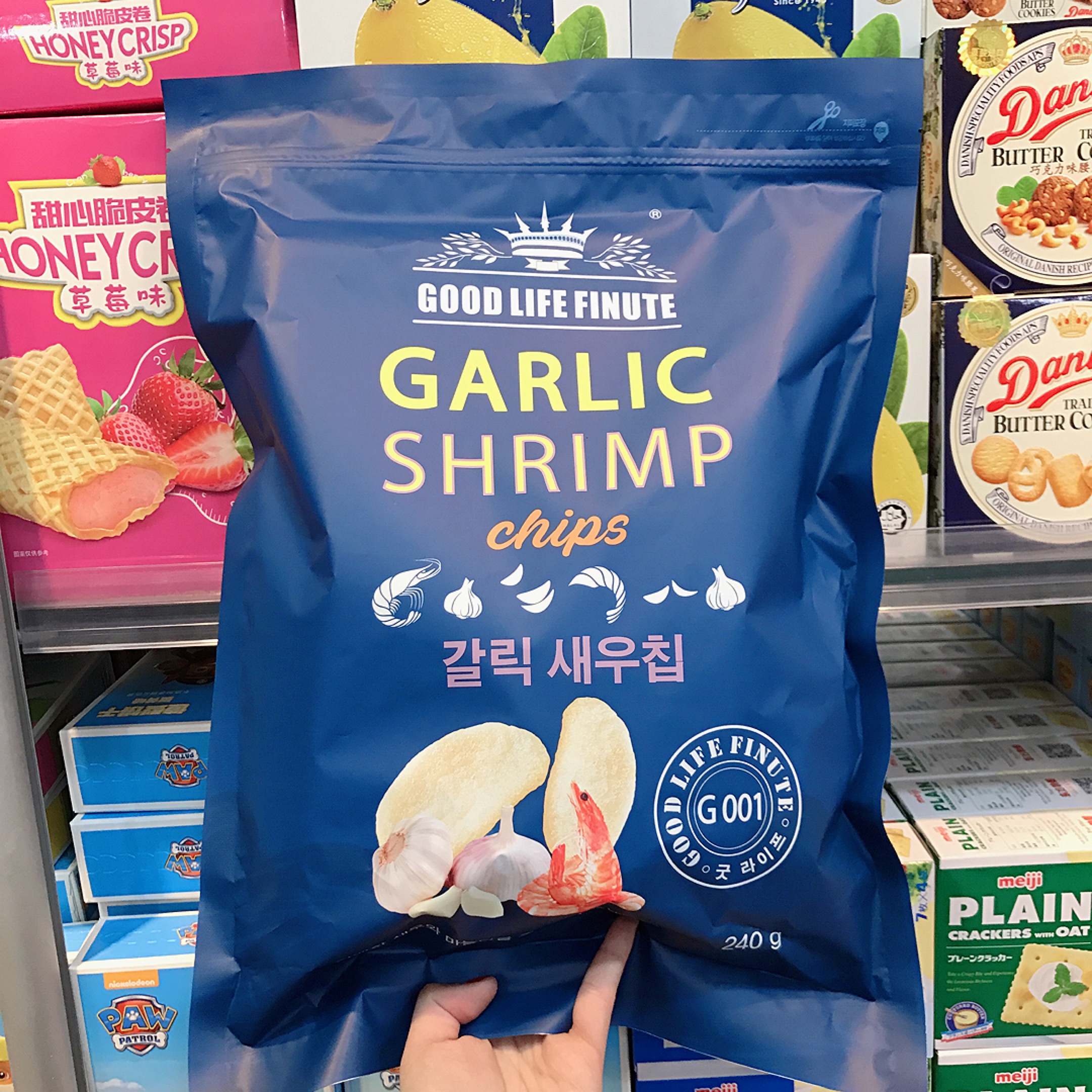 包邮韩国进口网红零食趣莱福蒜味鲜虾片大虾片巨型休闲膨化零食品在类目 零食/坚果/特产, 饼干/膨化, 膨化食品中 - 来自Buy2taobao.com提供专业的淘宝代购服务