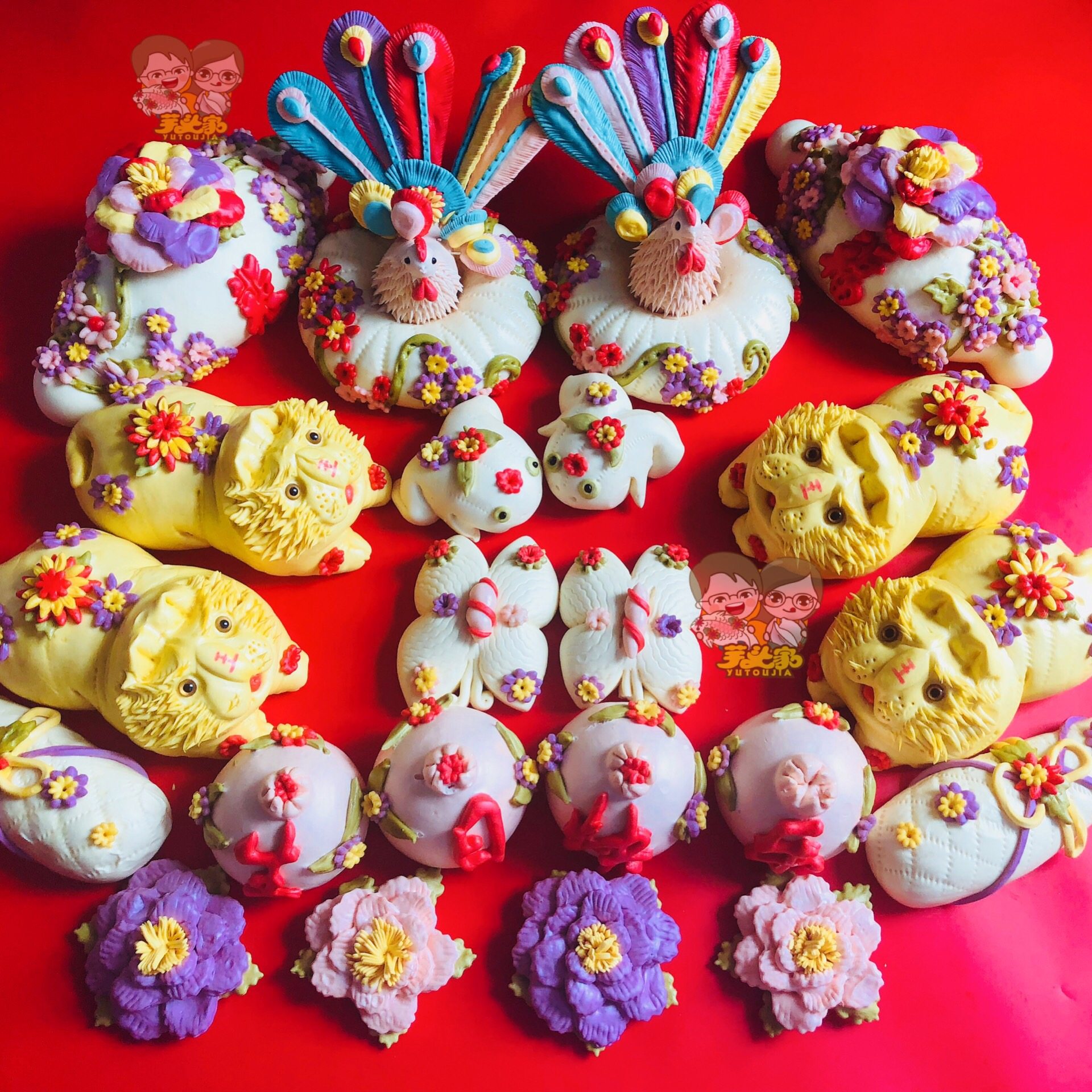 花饽饽女宝宝抓周套装一岁生日一周岁聚聚抓句句馍馍儿童生日礼物