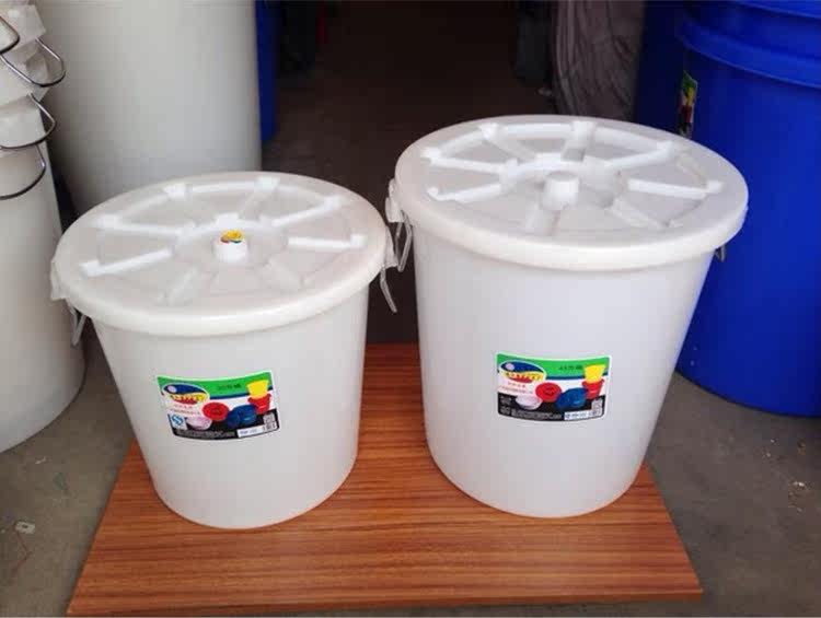 新品广州洛民珠江30l45l加厚塑料水桶储米桶垃圾桶大白桶清洁桶_不
