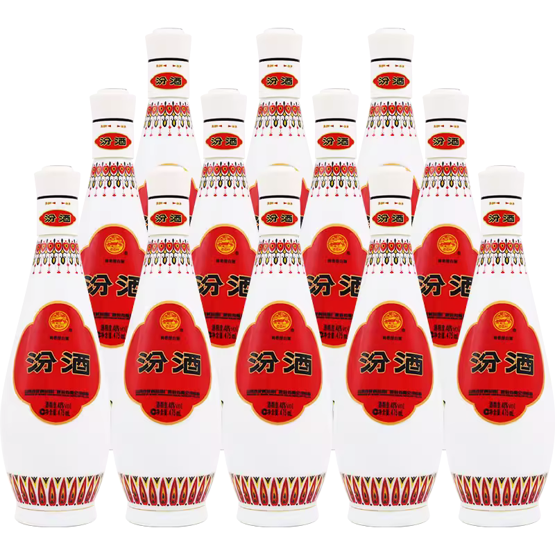 山西杏花村汾酒48度乳玻汾475ml*12瓶 国产清香型白酒整箱装