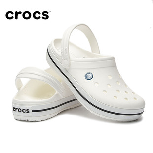 Crocs洞洞鞋男鞋女鞋卡骆驰正品运动拖鞋时尚沙滩鞋开车凉鞋白色