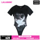 LALABOBO24夏季新款潮流复古连体辣妹短袖T恤两件套女LBDB-WLZY12