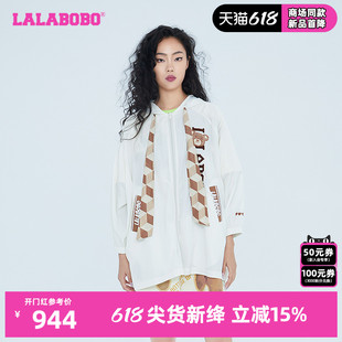 LALABOBO春夏新品可爱款暖阳熊字母单风衣大码外套女|LBCC-WSDW19