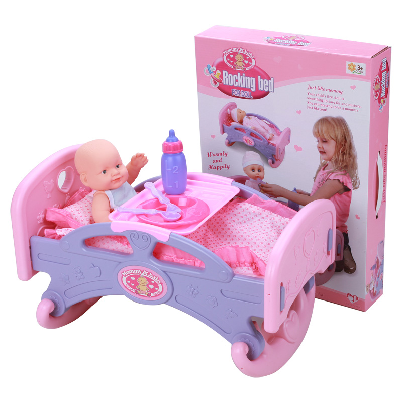 可爱摇床玩具仿真婴儿床玩具娃娃喂食