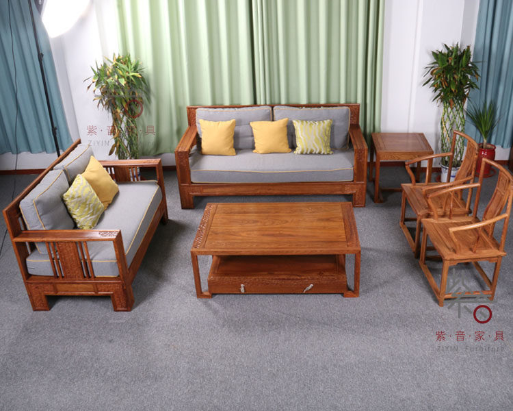 荣麟京瓷苏梨家具刺猬紫檀新中式沙发 客厅全实木花梨木沙发组合