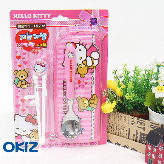 韩国进口正品HELLO KITTY凯蒂猫学习筷 智能筷 袋子 勺子 学习筷3|ruв категории подгузник/шампунь/вскармливать/тележка кроватью, кубок/посуда/измельчение/Приложение, детская посуда - от Buy2taobao.com для оказания профессиональной услуги покупки агента Taobao