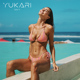 Yukari swim泳衣女2025款撞色分体三点式比基尼欧美性感绑带泳装