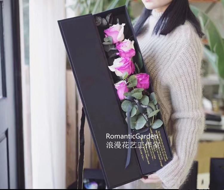 进口玫瑰礼盒 高档花束 三八妇女节七夕情人节无锡鲜花同城速递