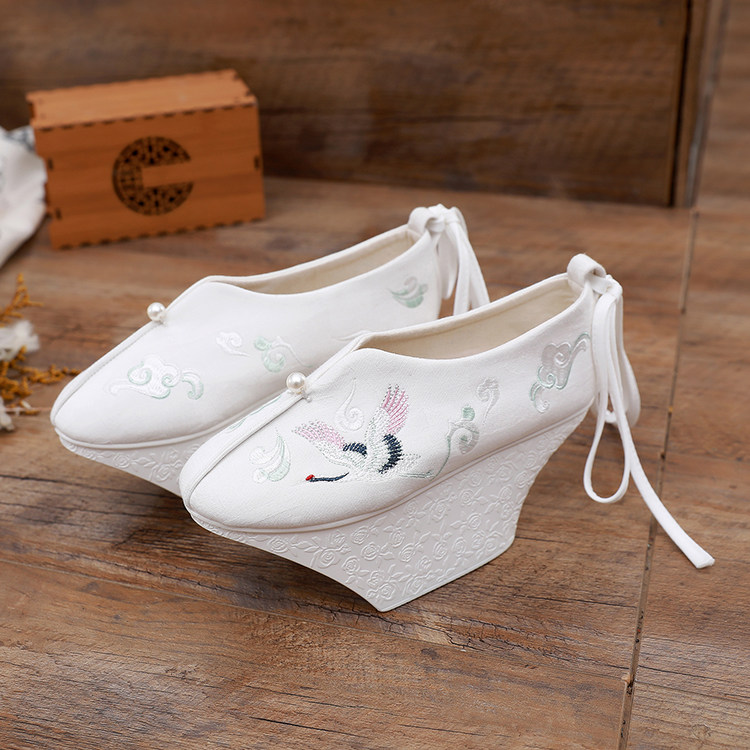 原创古装汉服女鞋明制登云履  清代旗装花盆底鞋古风格格鞋宫女鞋