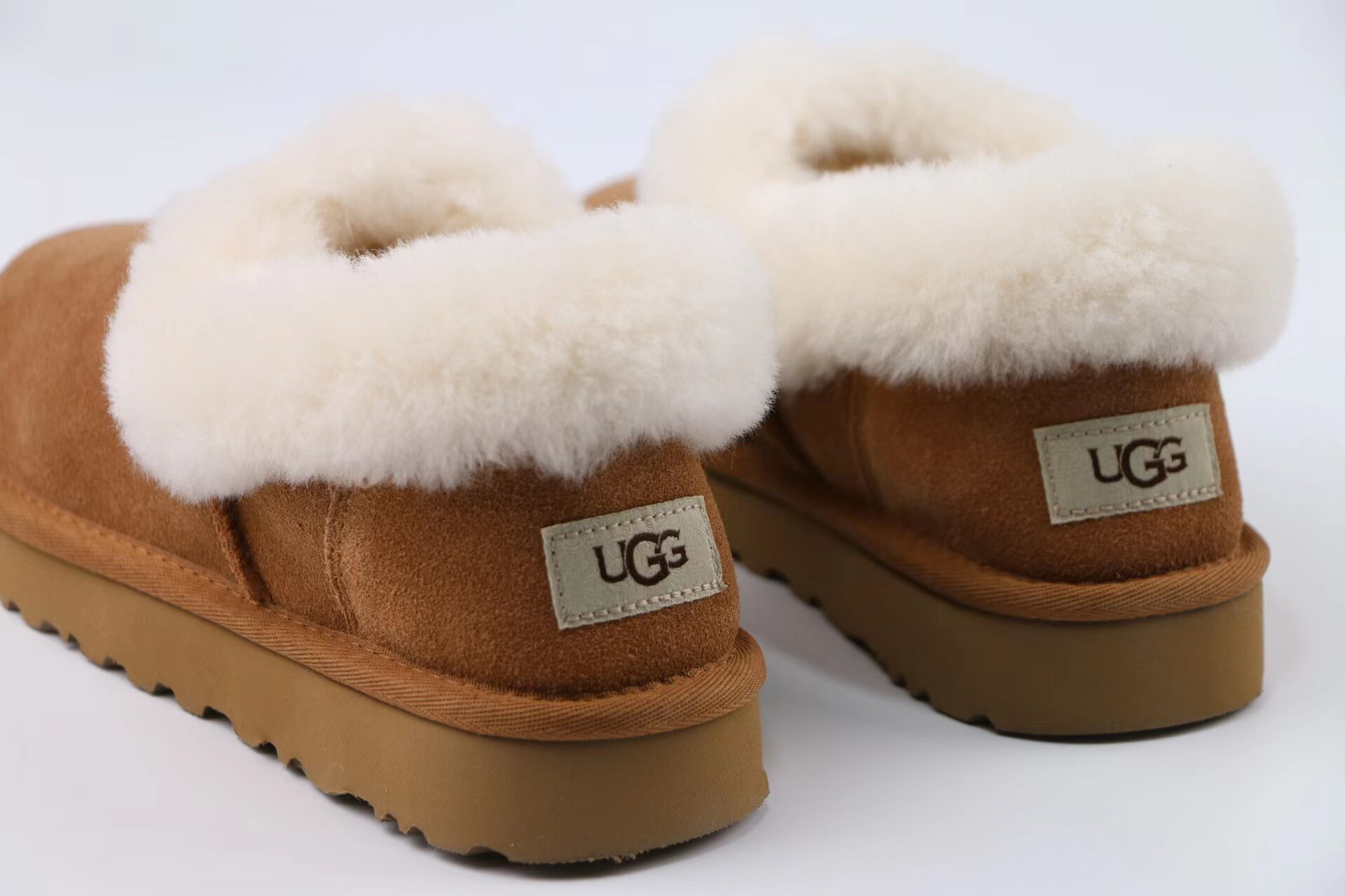 ugg2022秋冬女士栗色舒适乐福鞋毛圈口平底懒人休闲毛单鞋1119002