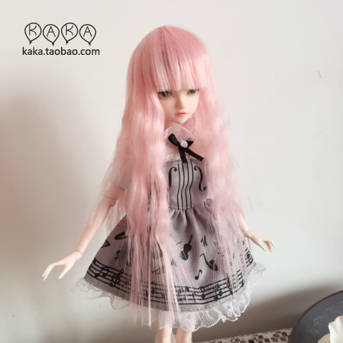 茶咔手作 |女生泡面卷長假發 淺粉色BJD/AZ/OB/可兒/芭比娃娃用在類目 模玩/動漫/周邊/cos/桌遊, 手辦/扭蛋/人偶/BJD/兵人, BJD娃娃專區中 - 來自Buy2taobao.com提供專業的淘寶代購服務
