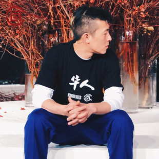 clot 纽约时装周秀款 黑色华人tee短袖t恤 陈冠希同款圆领短袖t恤