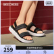 Skechers斯凯奇女鞋2024年夏季新款休闲凉鞋厚底增高户外穿沙滩鞋