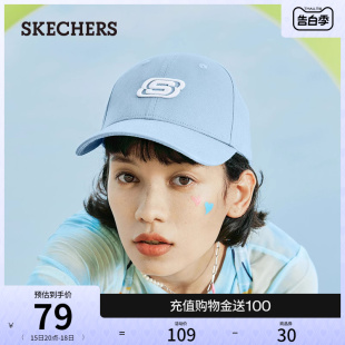 Skechers斯凯奇女男情侣同款鸭舌帽运动棒球帽时尚百搭遮阳帽