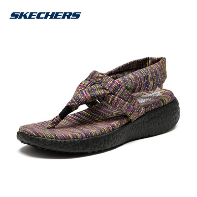 skechers斯凯奇休闲鞋 印花弹力布女鞋 夹趾凉鞋 38599 169