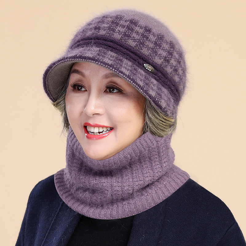 中老年人帽子女士秋冬季渔夫帽加厚保暖老太太奶奶针织毛线帽妈妈