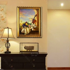 手绘欧式花卉客厅油画餐厅卧室过道书房小提琴走廊定制装饰挂壁画