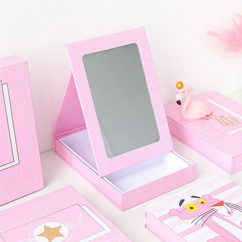 一折化妆盒带镜子手提