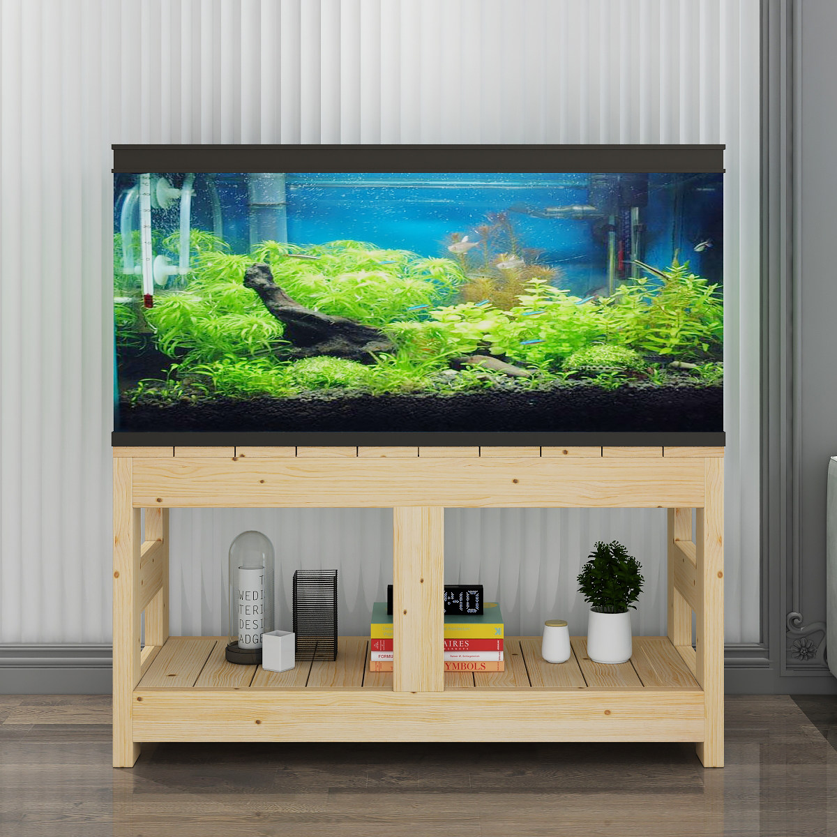 鱼缸底柜实木优惠券爱比价妈妈