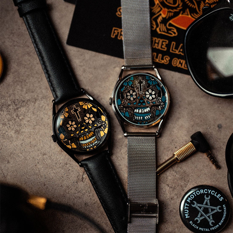 mrjoneswatches琼斯先生手表镀金骷髅个性时尚男女自动机械表