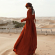 麦叙原创《以爱之名》国风新中式红色提花绑带连衣裙设计感长裙
