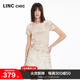 LINCCHIC金羽杰2024夏季新品正肩印花小圆领T恤女S242FK360Y