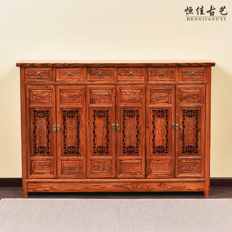 全实木明清仿古中式红木南榆木家具六门鞋柜储物门厅柜隔断餐边柜|ruв категории жилой мебели, кабинет, чистка - от Buy2taobao.com для оказания профессиональной услуги покупки агента Taobao