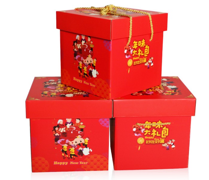 春节年货特产纸盒礼品盒手提粽子水果包装盒大号正方形|msdalam kategori bekalan perayaan/hadiah, mangkuk gula/aksesori kotak gula-gula - dari Buy2taobao.com untuk memberikan perkhidmatan ejen Taobao profesional membeli