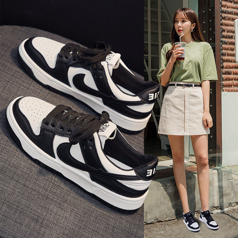 板鞋女2022年春新款网红ins潮时尚熊猫aj百搭韩版休闲平底运动鞋