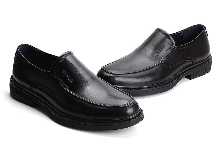 senda/森达男鞋男单鞋厚底牛皮真皮男皮鞋男皮鞋黑单鞋正装工作鞋