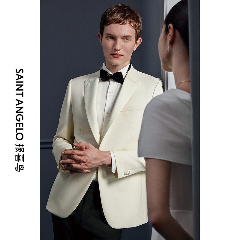 报喜鸟西装定制结婚西服套装男新郎礼服定做婚礼伴郎服量身订制