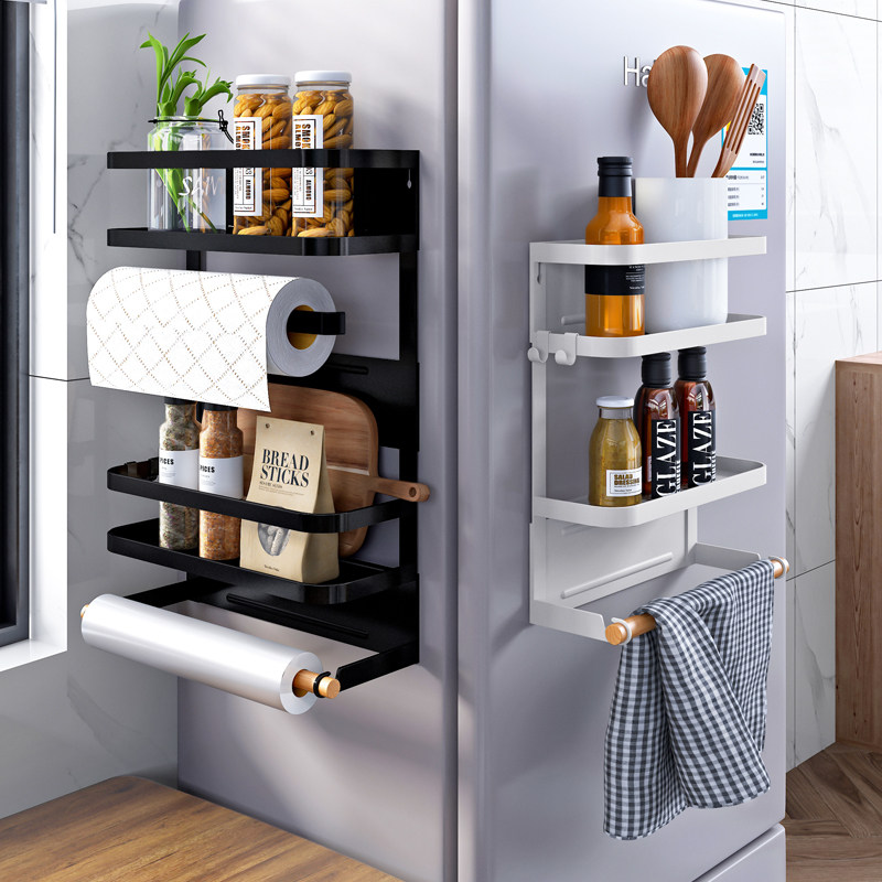 磁吸冰箱置物架侧挂架多功能厨房用品用具纸巾挂架冰箱侧面收纳架