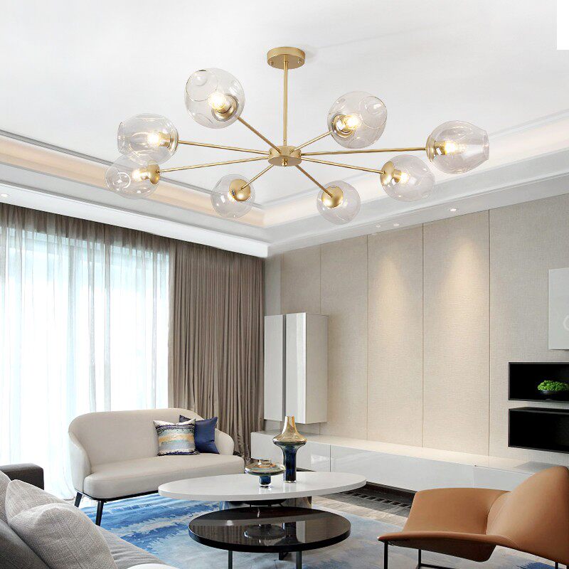 瑞年灯饰工厂直销店-简约现代客厅全铜吊灯餐厅酒店商用店铺家用书房